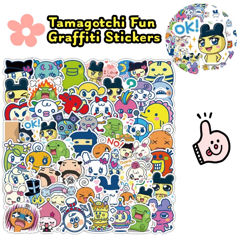 Laptop Editing Accessories - Pegatinas Japonesas Tamagotchi, Mascota Electrónica, Mametchi,