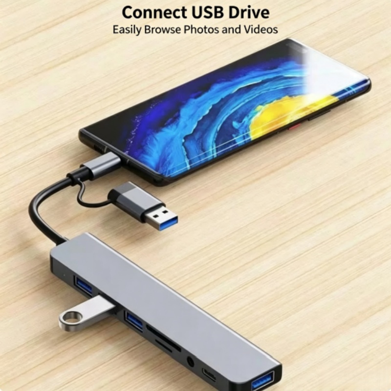 Hub USB Tipo-C 8 en 1 Multifun - Laptop Accessories Hub reseña y precio