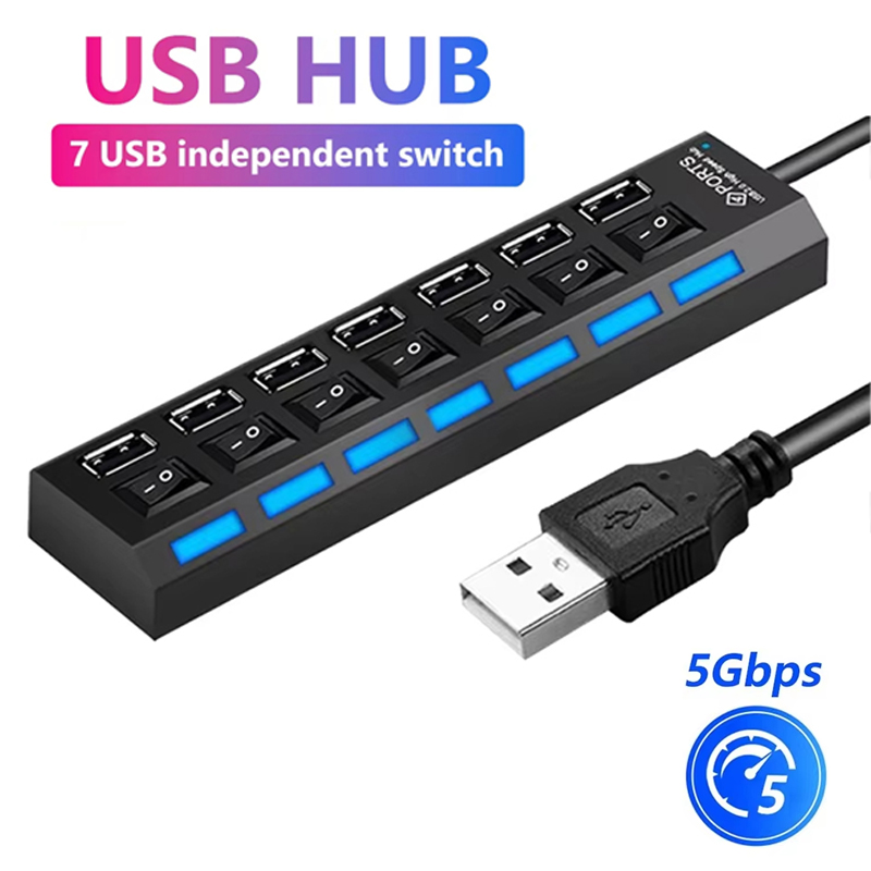 Divisor Hub USB 2,0 de 7 puert - Laptop Accessories And Parts reseña y precio