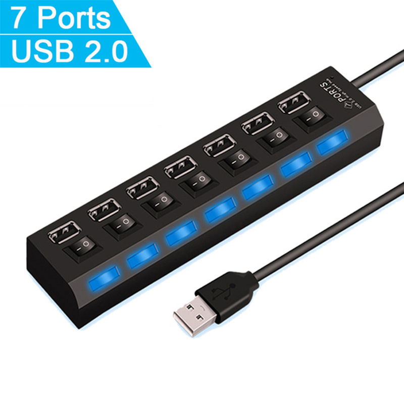 Divisor Hub USB 2,0 de 7 puert - Laptop Accessories And Parts reseña y precio